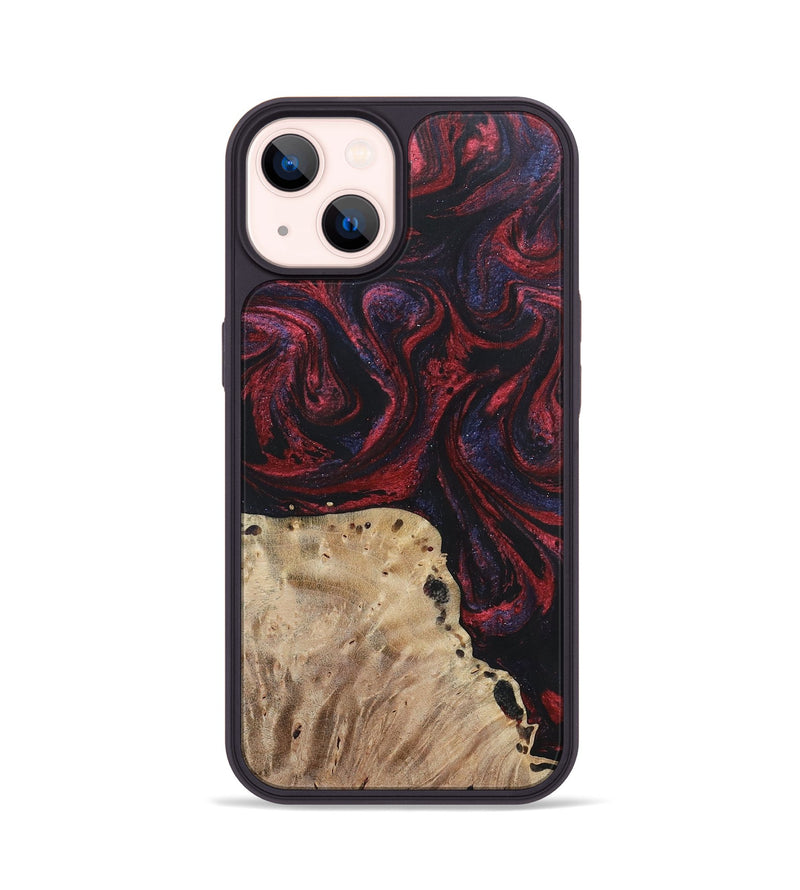iPhone 14 Wood+Resin Phone Case - Reid (Red, 697550)