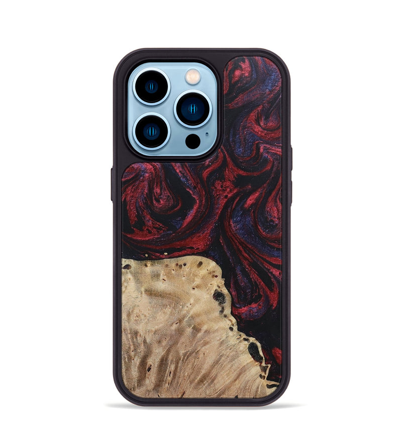 iPhone 14 Pro Wood+Resin Phone Case - Reid (Red, 697550)
