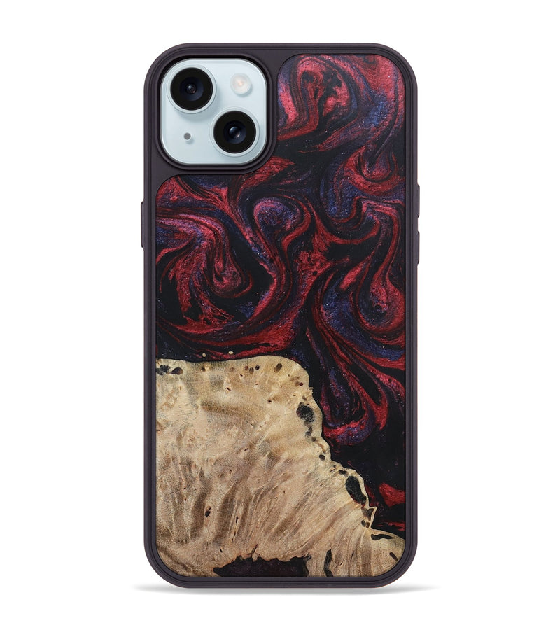 iPhone 15 Plus Wood+Resin Phone Case - Reid (Red, 697550)