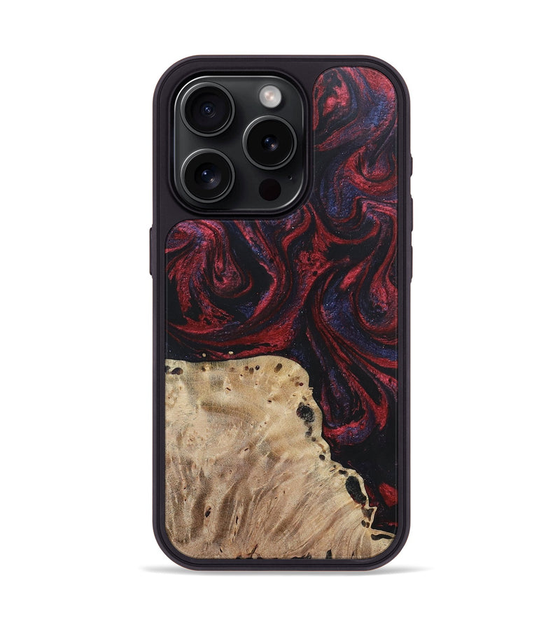 iPhone 15 Pro Wood+Resin Phone Case - Reid (Red, 697550)