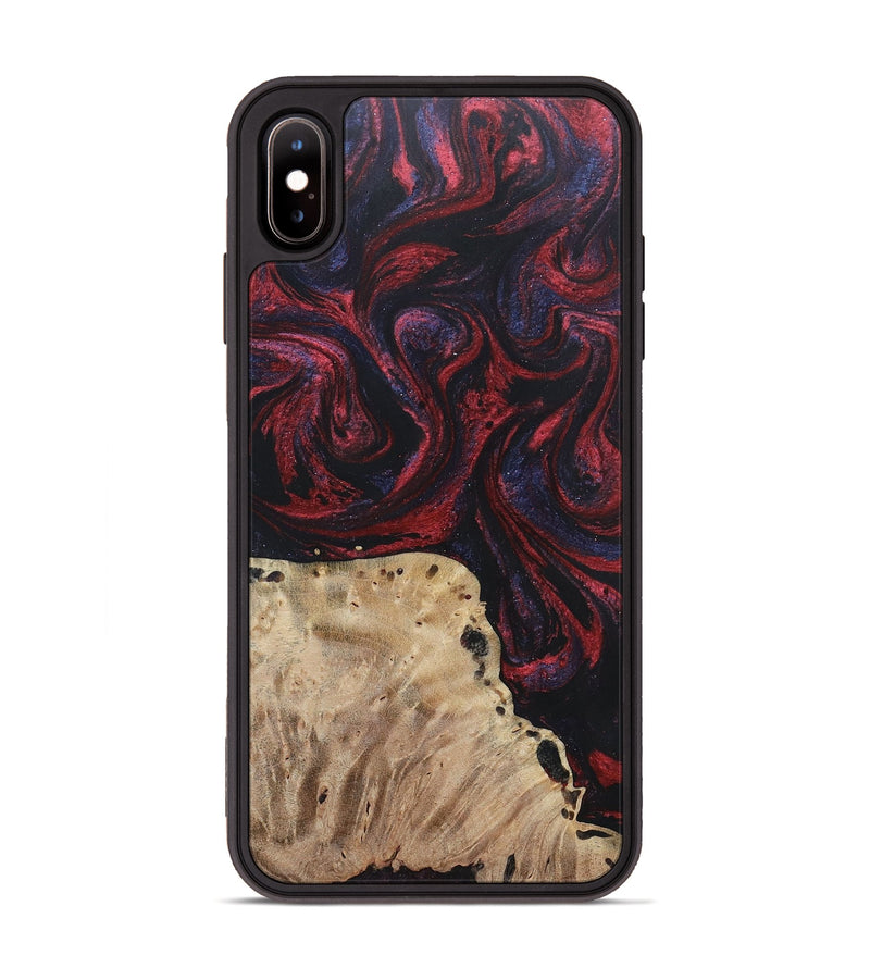 iPhone Xs Max Wood+Resin Phone Case - Reid (Red, 697550)