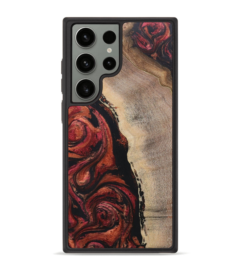 Galaxy S23 Ultra Wood+Resin Phone Case - Samara (Red, 697558)