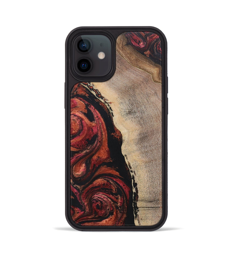 iPhone 12 Wood+Resin Phone Case - Samara (Red, 697558)