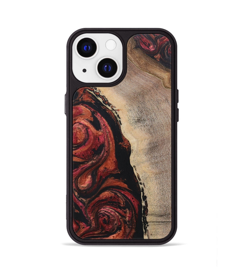 iPhone 13 Wood+Resin Phone Case - Samara (Red, 697558)