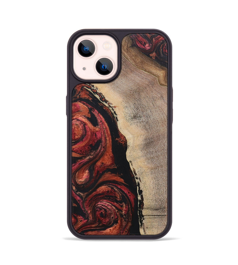 iPhone 14 Wood+Resin Phone Case - Samara (Red, 697558)