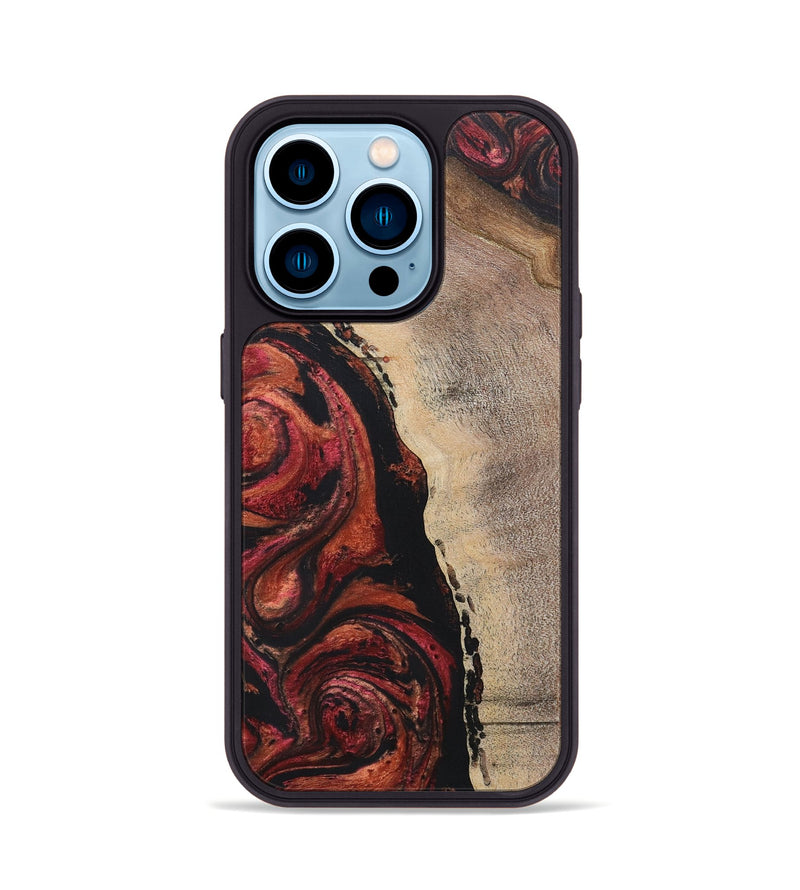 iPhone 14 Pro Wood+Resin Phone Case - Samara (Red, 697558)