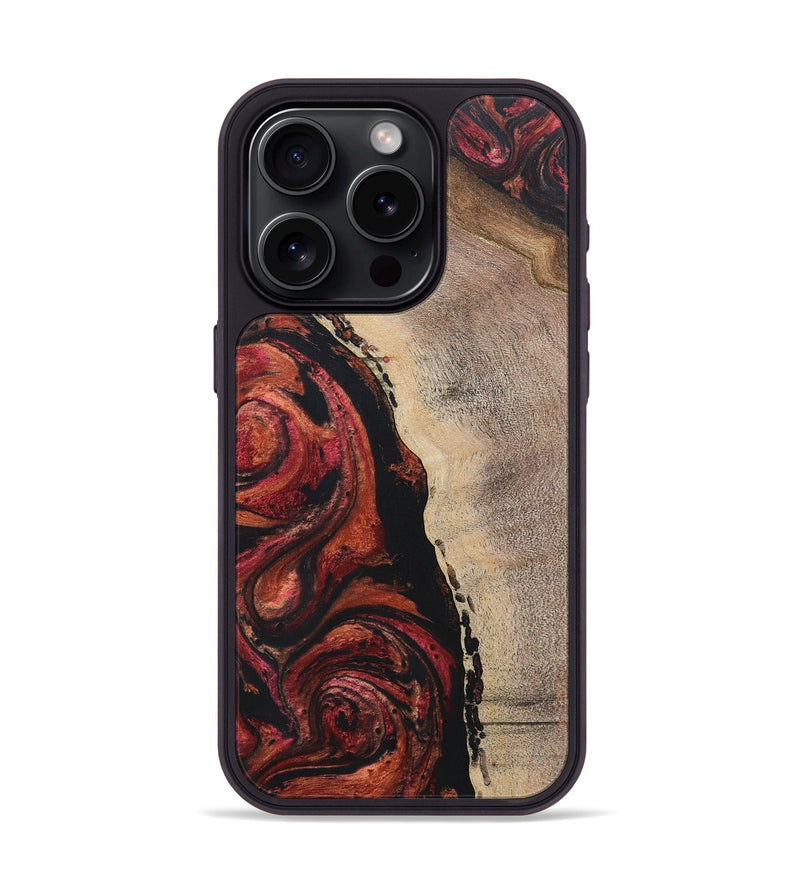 iPhone 15 Pro Wood+Resin Phone Case - Samara (Red, 697558)