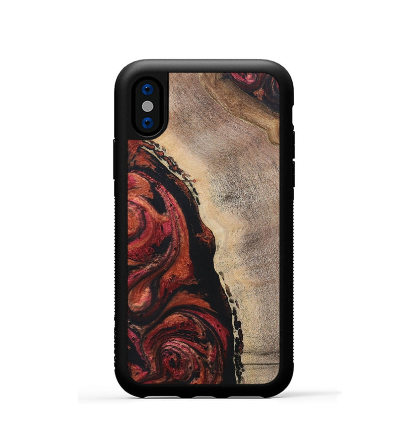 iPhone Xs Wood+Resin Phone Case - Samara (Red, 697558)