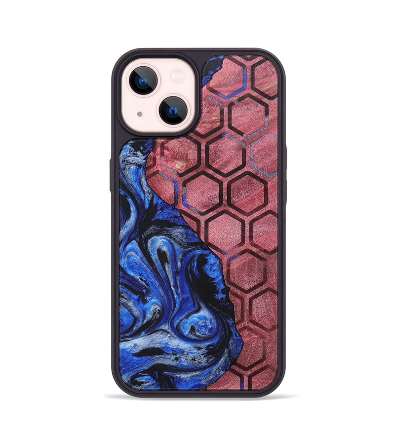 iPhone 14 Wood+Resin Phone Case - Bernadette (Pattern, 697607)