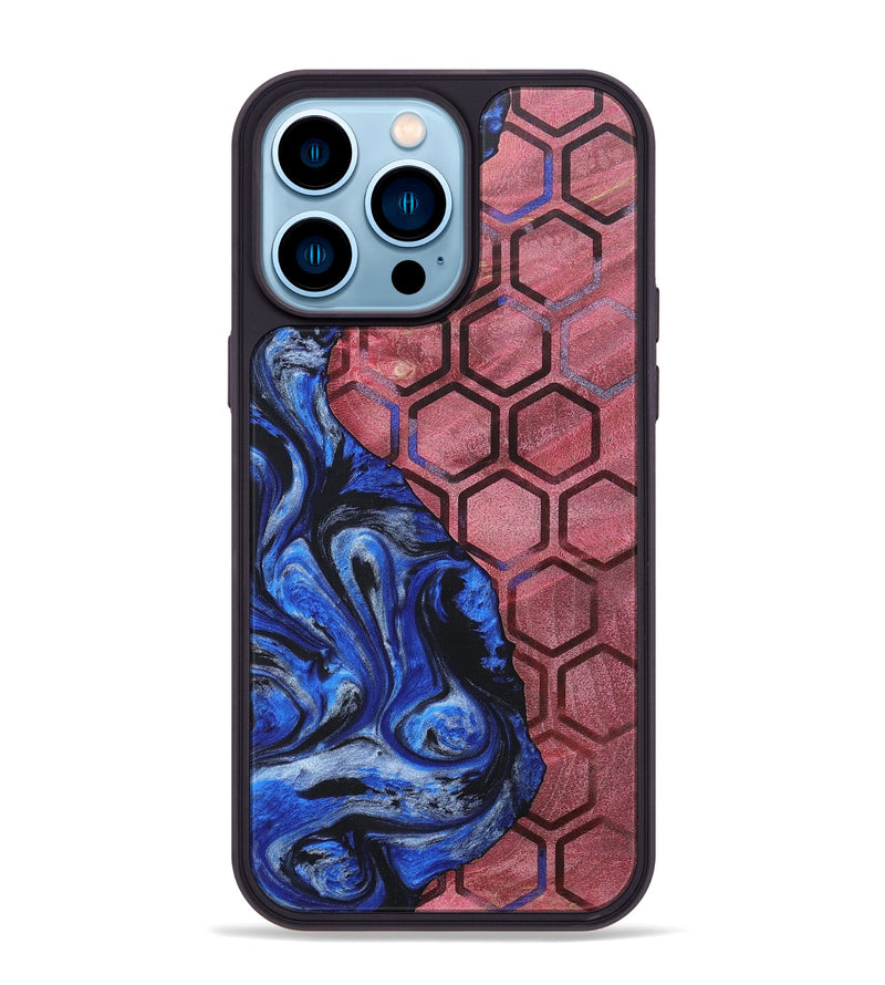 iPhone 14 Pro Max Wood+Resin Phone Case - Bernadette (Pattern, 697607)