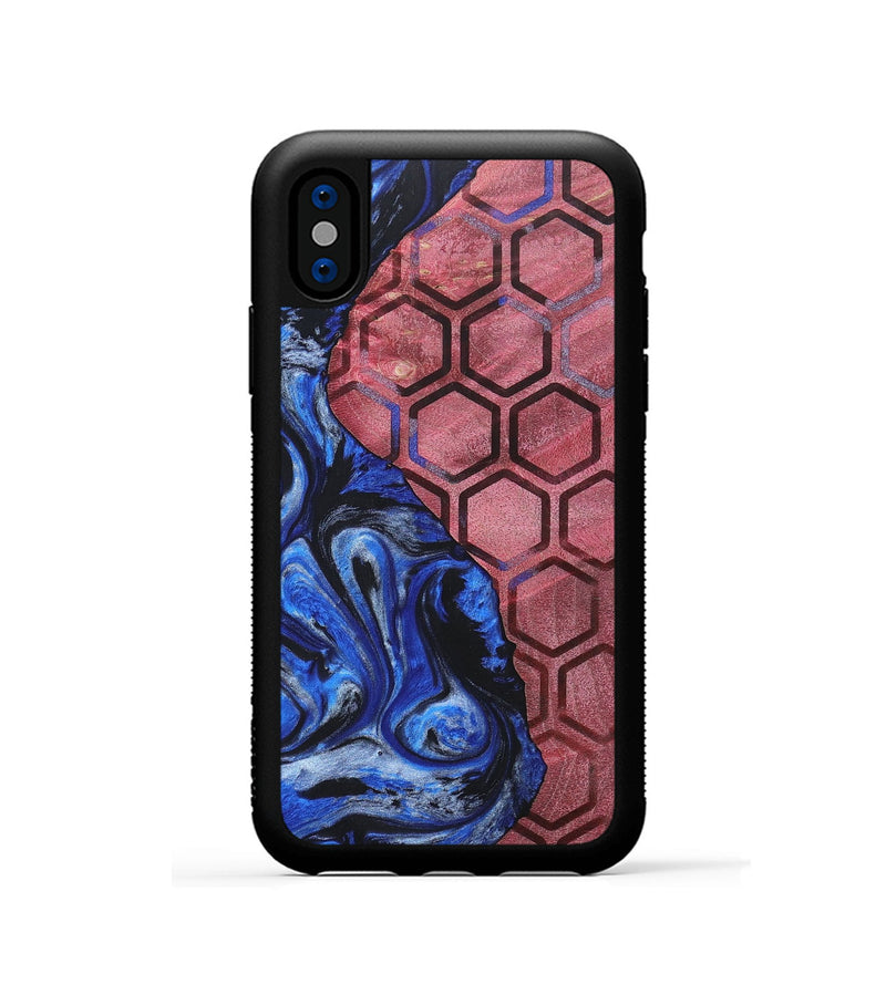 iPhone Xs Wood+Resin Phone Case - Bernadette (Pattern, 697607)