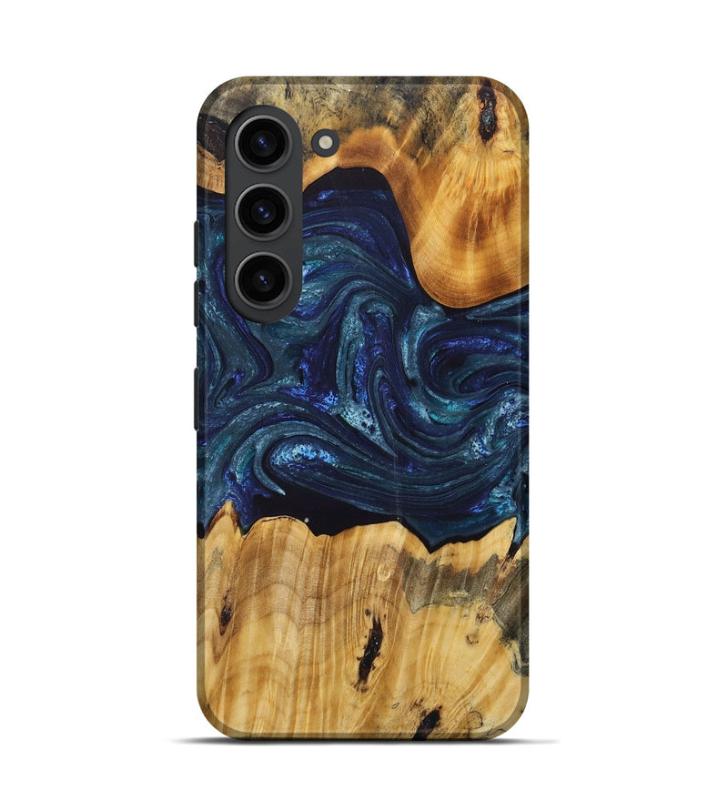 Galaxy S23 Wood+Resin Live Edge Phone Case - Malachi (Blue, 697634)
