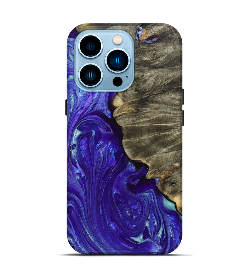 iPhone 14 Pro Wood+Resin Live Edge Phone Case - Kirk (Purple, 697638)