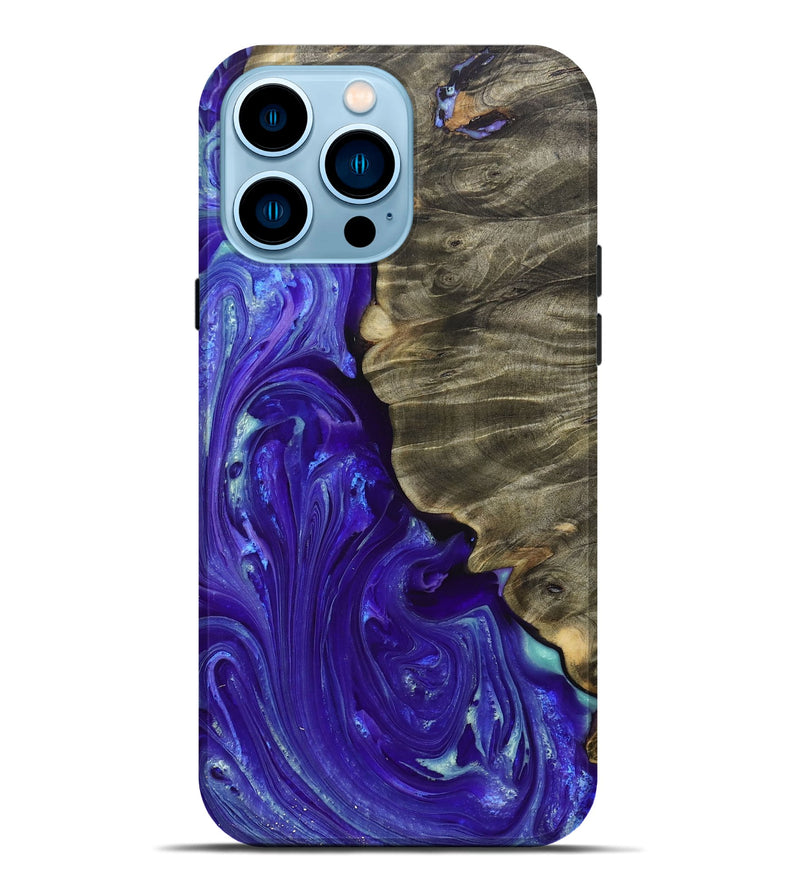 iPhone 14 Pro Max Wood+Resin Live Edge Phone Case - Kirk (Purple, 697638)