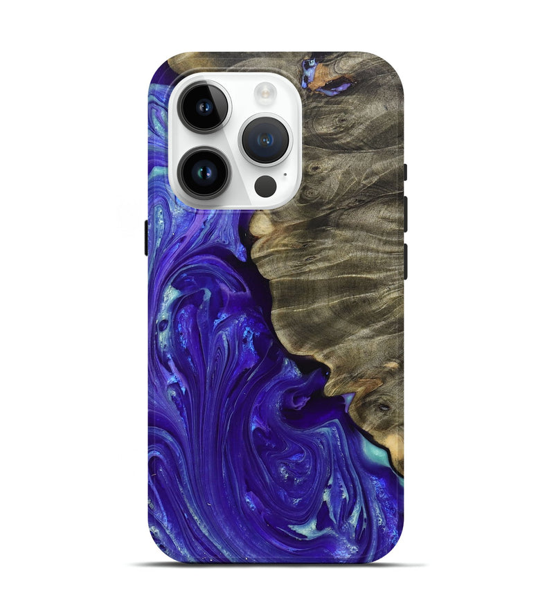 iPhone 15 Pro Wood+Resin Live Edge Phone Case - Kirk (Purple, 697638)