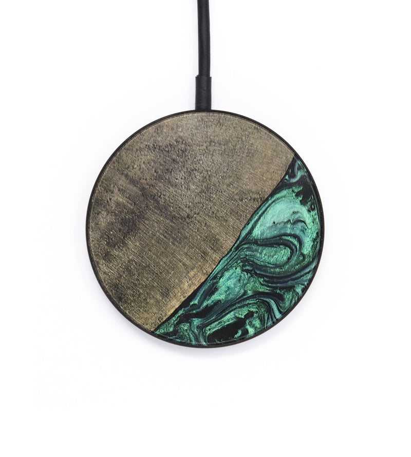 Circle Wood+Resin Wireless Charger - William (Green, 697860)