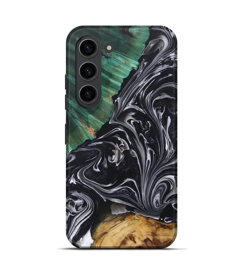 Galaxy S23 Wood+Resin Live Edge Phone Case - Vivian (Black & White, 697935)