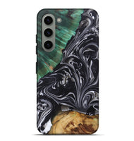 Galaxy S23 Plus Wood+Resin Live Edge Phone Case - Vivian (Black & White, 697935)