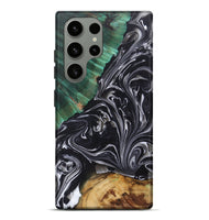 Galaxy S23 Ultra Wood+Resin Live Edge Phone Case - Vivian (Black & White, 697935)