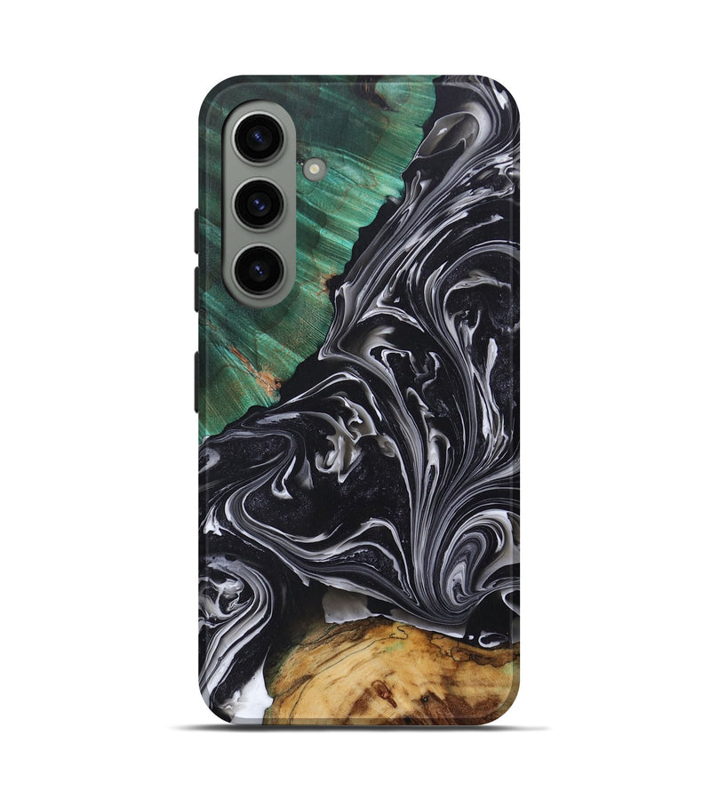 Galaxy S24 Wood+Resin Live Edge Phone Case - Vivian (Black & White, 697935)