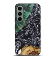Galaxy S24 Plus Wood+Resin Live Edge Phone Case - Vivian (Black & White, 697935)