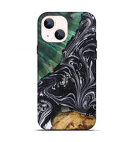 iPhone 13 Wood+Resin Live Edge Phone Case - Vivian (Black & White, 697935)