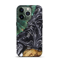 iPhone 13 Pro Wood+Resin Live Edge Phone Case - Vivian (Black & White, 697935)