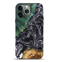 iPhone 13 Pro Max Wood+Resin Live Edge Phone Case - Vivian (Black & White, 697935)