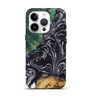iPhone 15 Pro Wood+Resin Live Edge Phone Case - Vivian (Black & White, 697935)