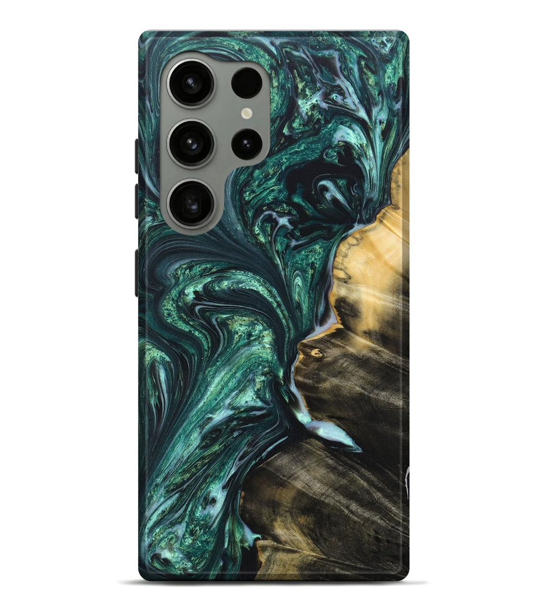 Galaxy S24 Ultra Wood+Resin Live Edge Phone Case - Kayla (Green, 697947)
