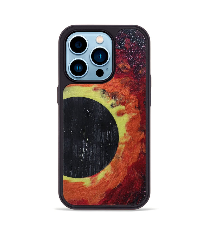 iPhone 14 Pro Wood+Resin Phone Case - Kade (Eclipse, 698087)