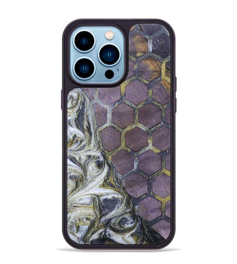 iPhone 14 Pro Max Wood+Resin Phone Case - Enrique (Pattern, 698135)