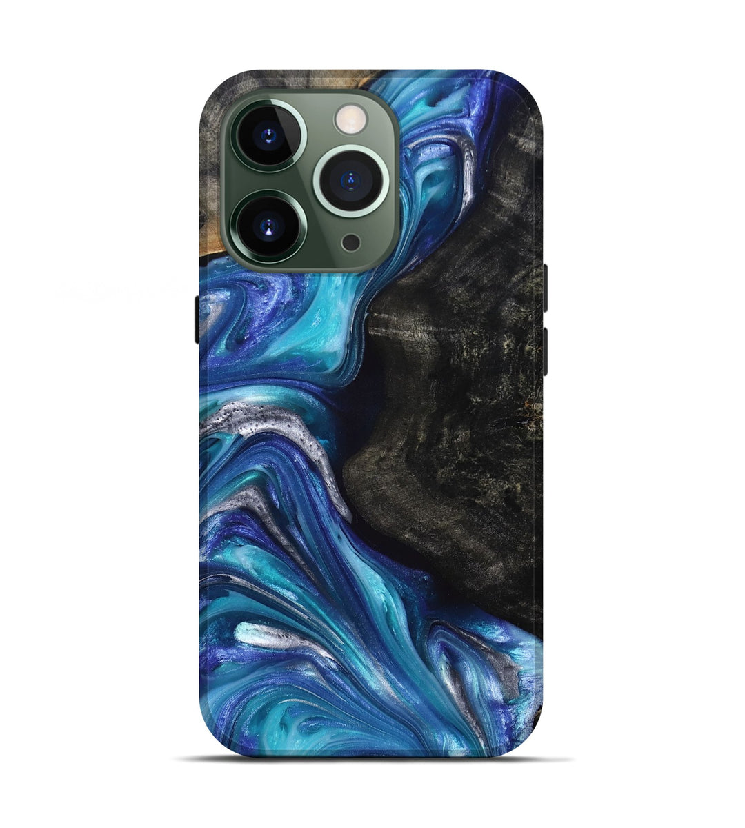 iPhone 13 Pro Wood+Resin Live Edge Phone Case - Arturo (Blue, 698220)