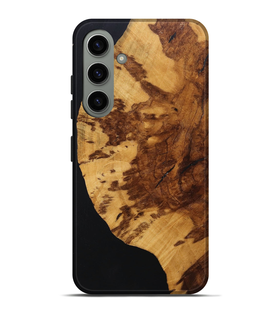 Galaxy S24 Plus Wood+Resin Live Edge Phone Case - Gianni (Pure Black, 698227)
