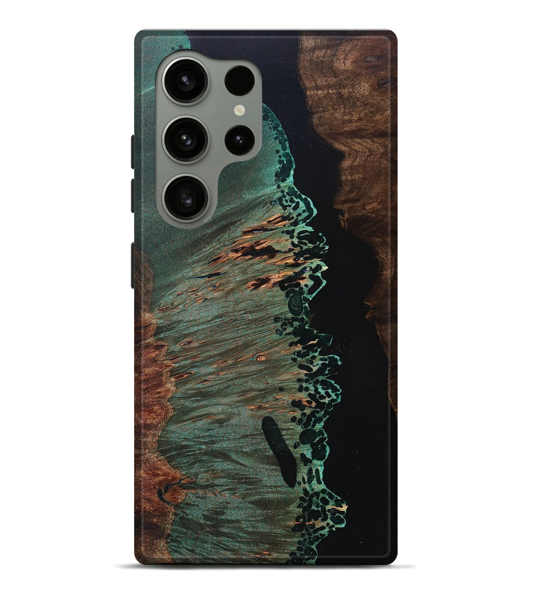 Galaxy S24 Ultra Wood+Resin Live Edge Phone Case - Brianne (Pure Black, 698228)