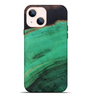iPhone 14 Plus Wood+Resin Live Edge Phone Case - Orion (Pure Black, 698229)