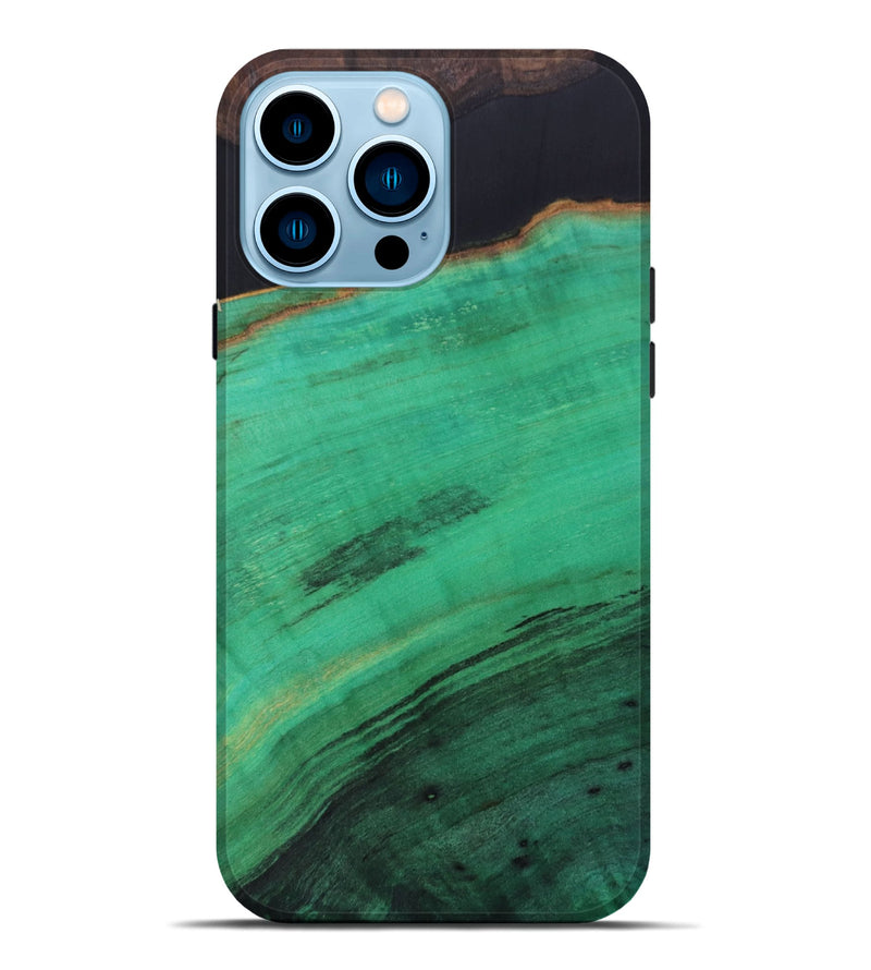 iPhone 14 Pro Max Wood+Resin Live Edge Phone Case - Orion (Pure Black, 698229)