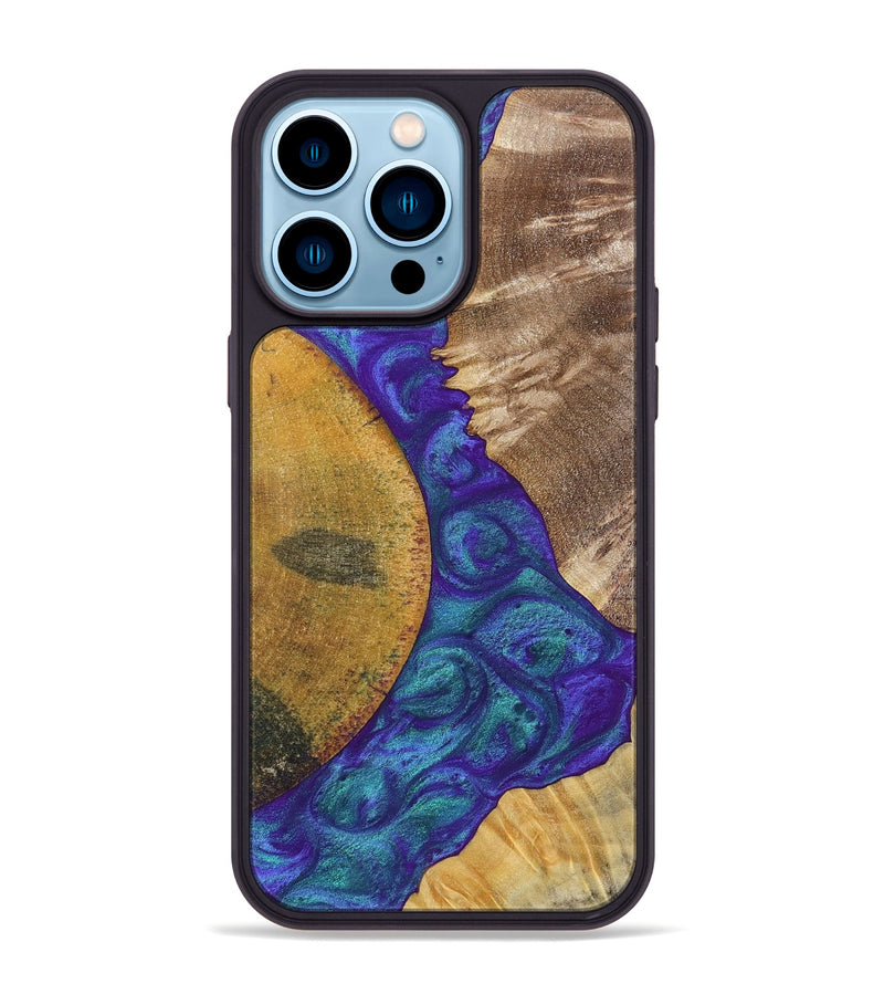 iPhone 14 Pro Max Wood+Resin Phone Case - Molly (Mosaic, 698312)