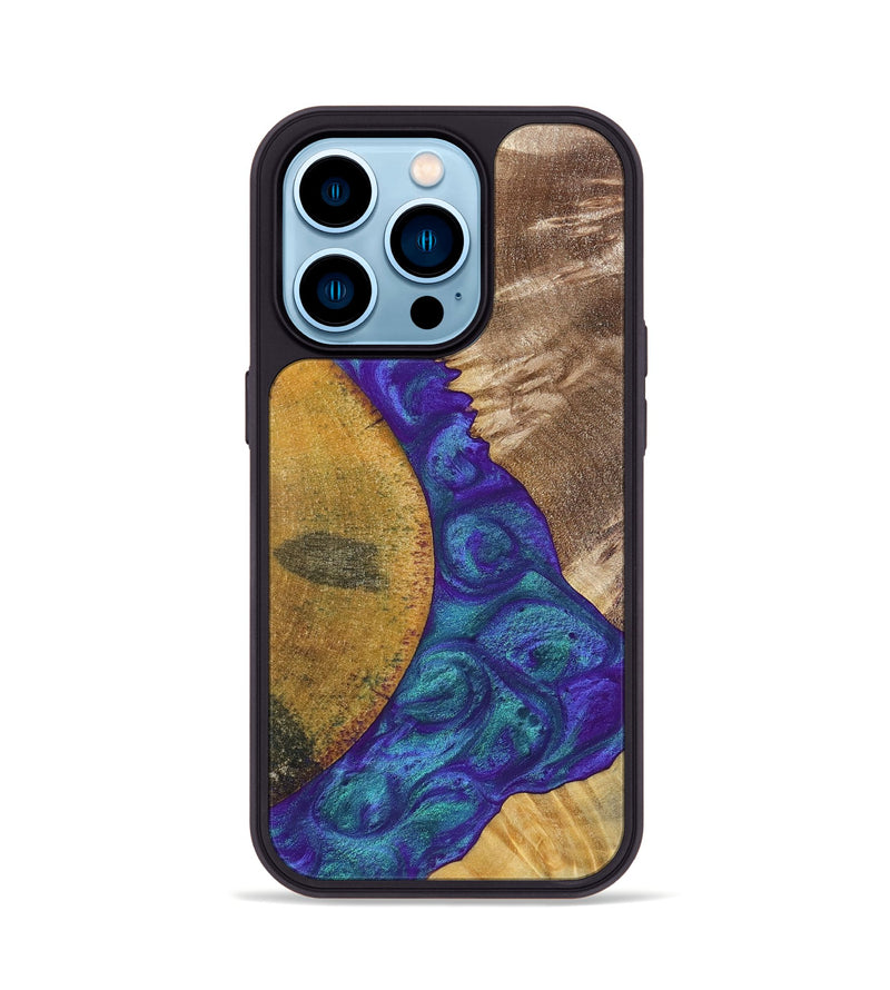 iPhone 14 Pro Wood+Resin Phone Case - Molly (Mosaic, 698312)
