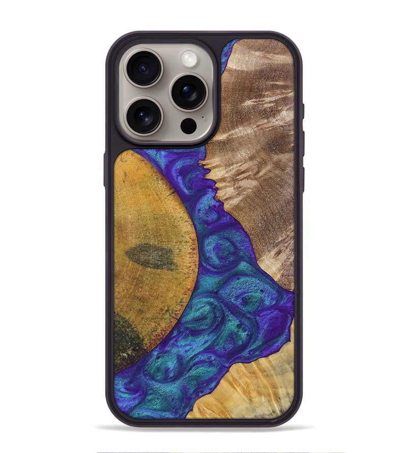 iPhone 15 Pro Max Wood+Resin Phone Case - Molly (Mosaic, 698312)