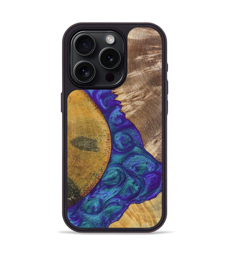 iPhone 15 Pro Wood+Resin Phone Case - Molly (Mosaic, 698312)
