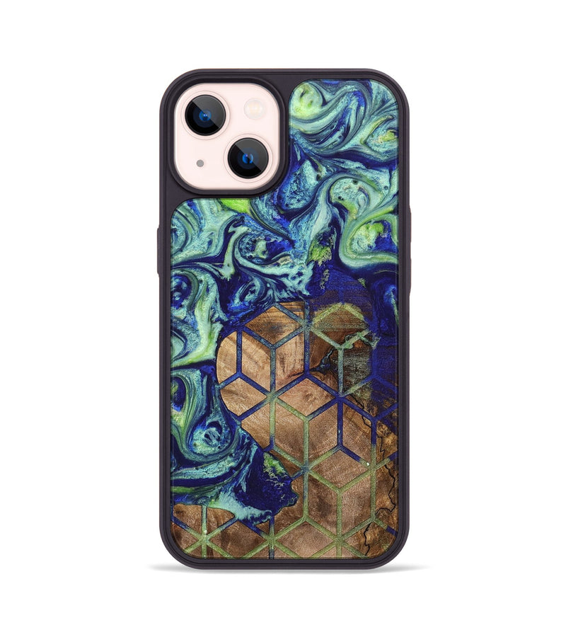 iPhone 14 Wood+Resin Phone Case - Branden (Pattern, 698320)