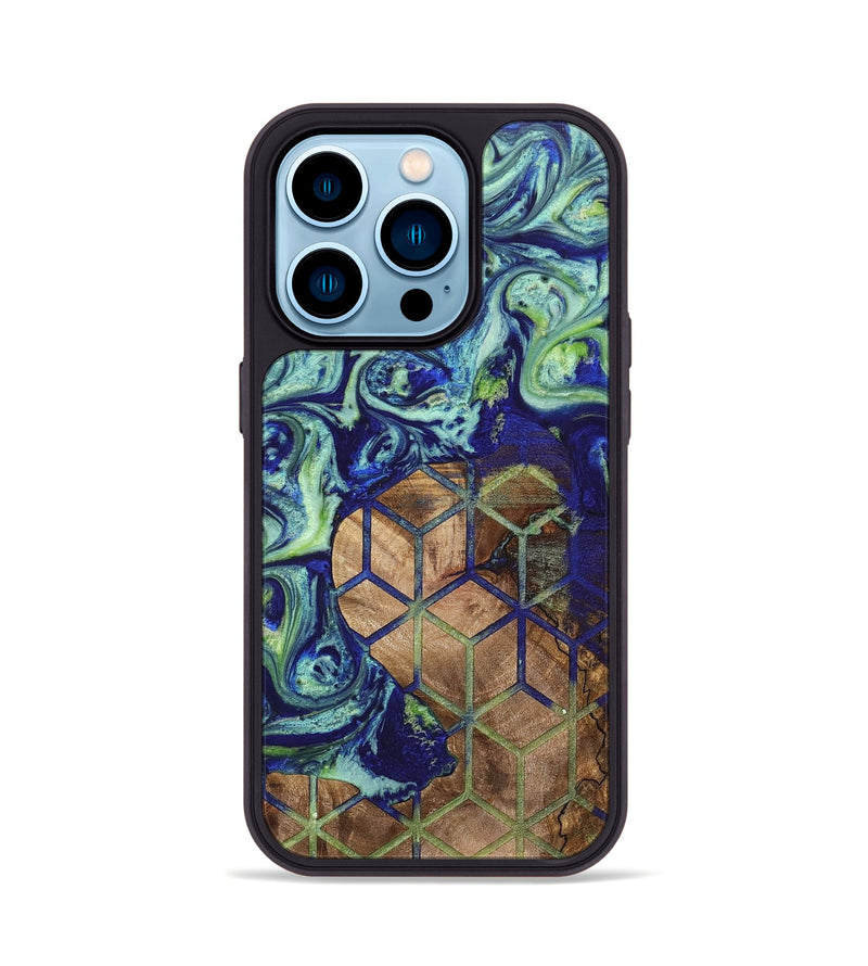 iPhone 14 Pro Wood+Resin Phone Case - Branden (Pattern, 698320)