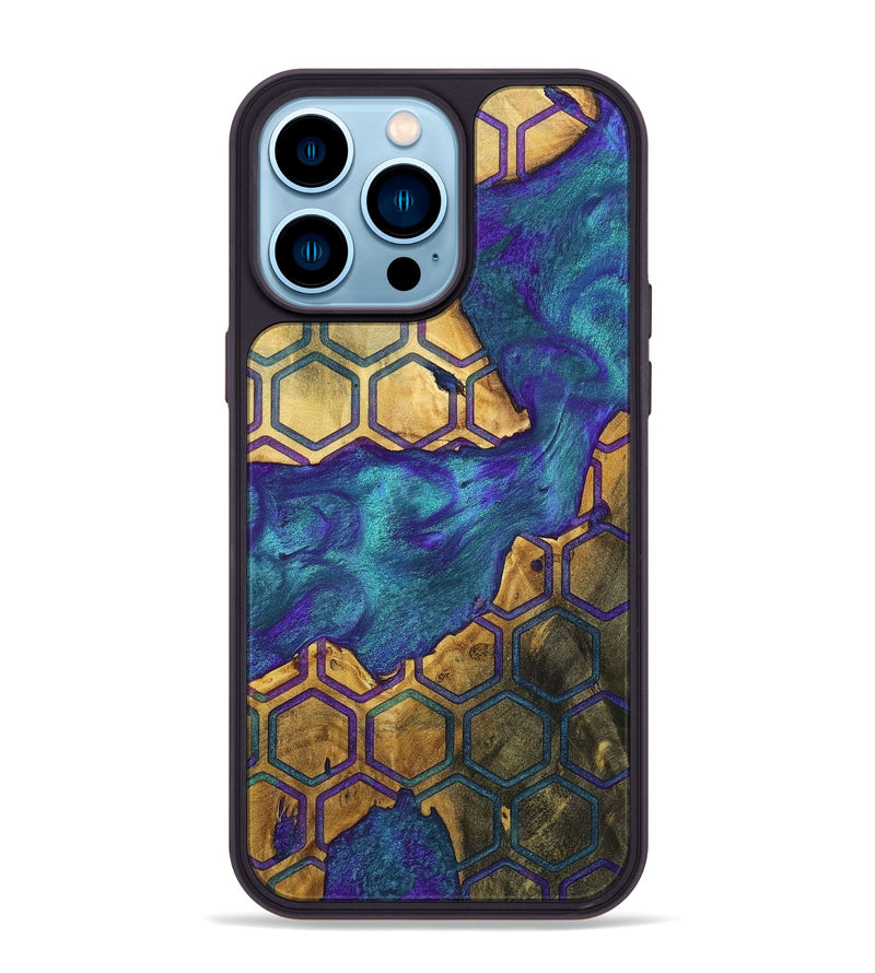 iPhone 14 Pro Max Wood+Resin Phone Case - Joe (Pattern, 698323)