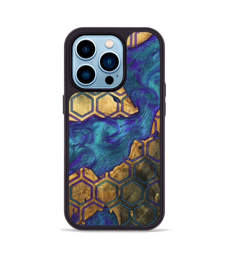 iPhone 14 Pro Wood+Resin Phone Case - Joe (Pattern, 698323)