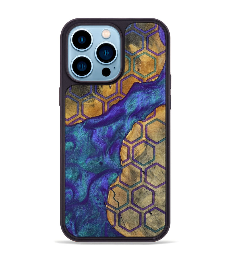 iPhone 14 Pro Max Wood+Resin Phone Case - Lula (Pattern, 698331)