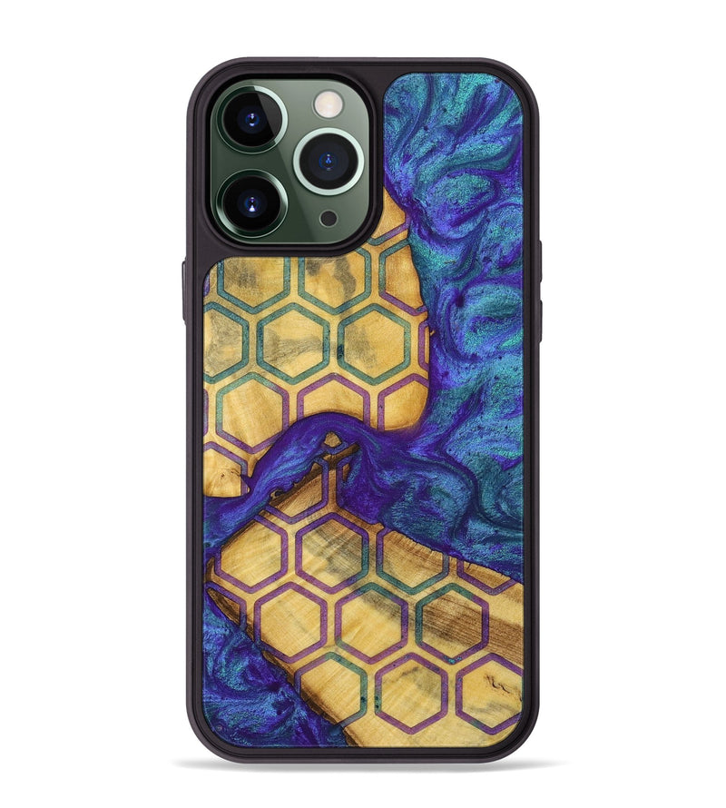 iPhone 13 Pro Max Wood+Resin Phone Case - Sara (Pattern, 698333)