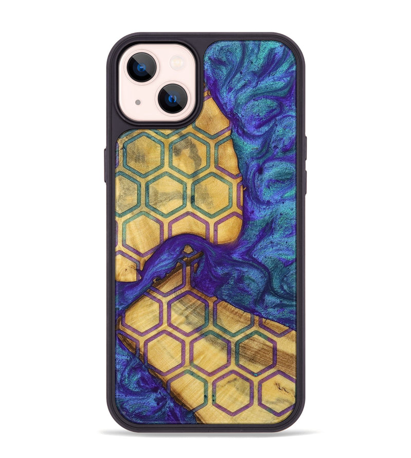 iPhone 14 Plus Wood+Resin Phone Case - Sara (Pattern, 698333)