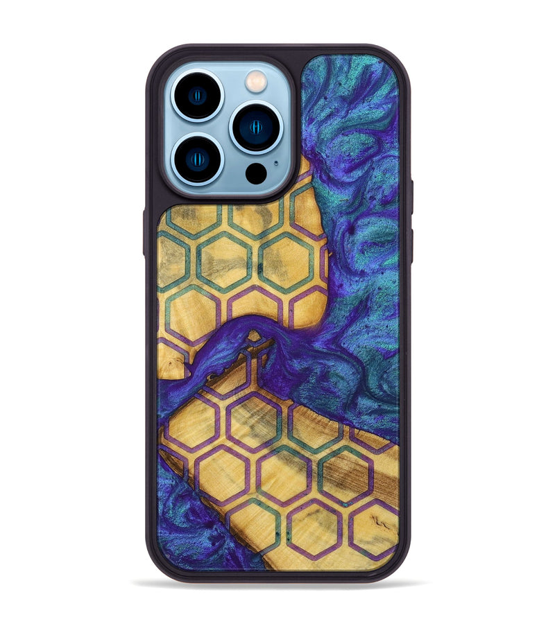 iPhone 14 Pro Max Wood+Resin Phone Case - Sara (Pattern, 698333)