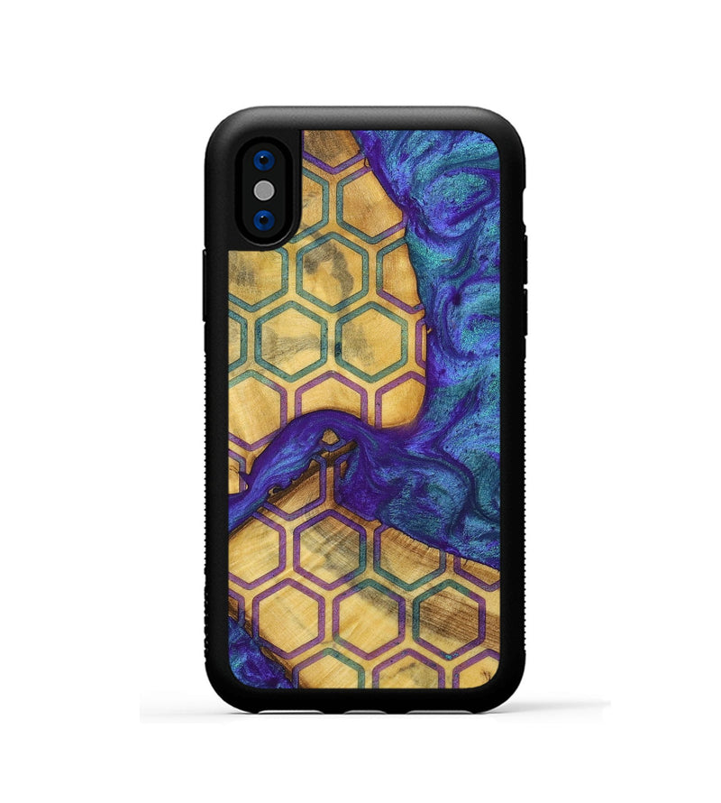 iPhone Xs Wood+Resin Phone Case - Sara (Pattern, 698333)